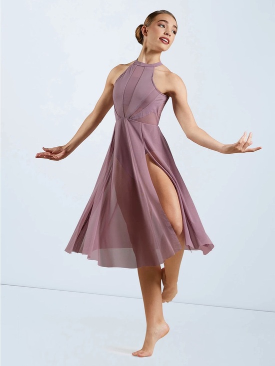 balera Dresses & Skirts - Balera Small Adult Mauve Halter Midi Dance Dress Contemporary